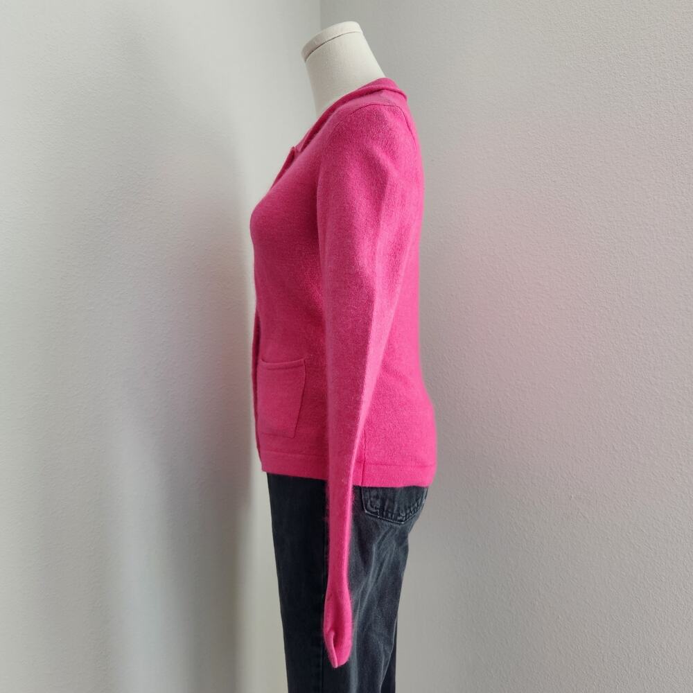 Vintage Y2K Studio Y Pink Wool Blend Knit Cardigan Sweater S Long Sleeve Barbie - Picture 6 of 12